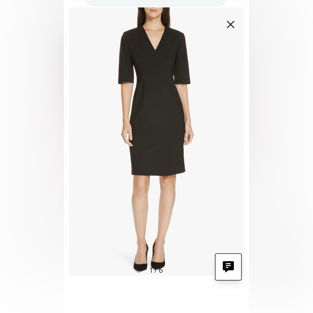 Boss by Hugo Boss Daleno Stretch Wool Sheath Dress
Navy V-Neck Dress US 2